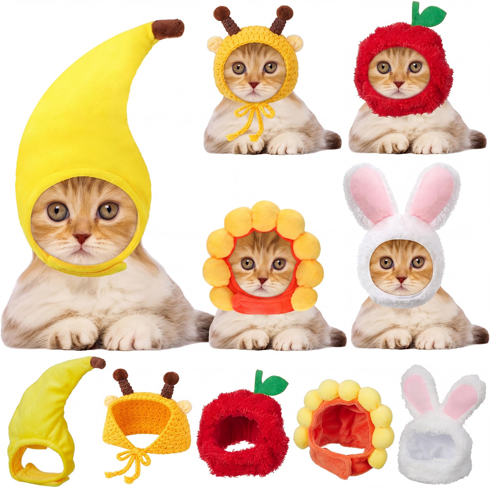 Weewooday pet hats shown together as a five-style costume set.