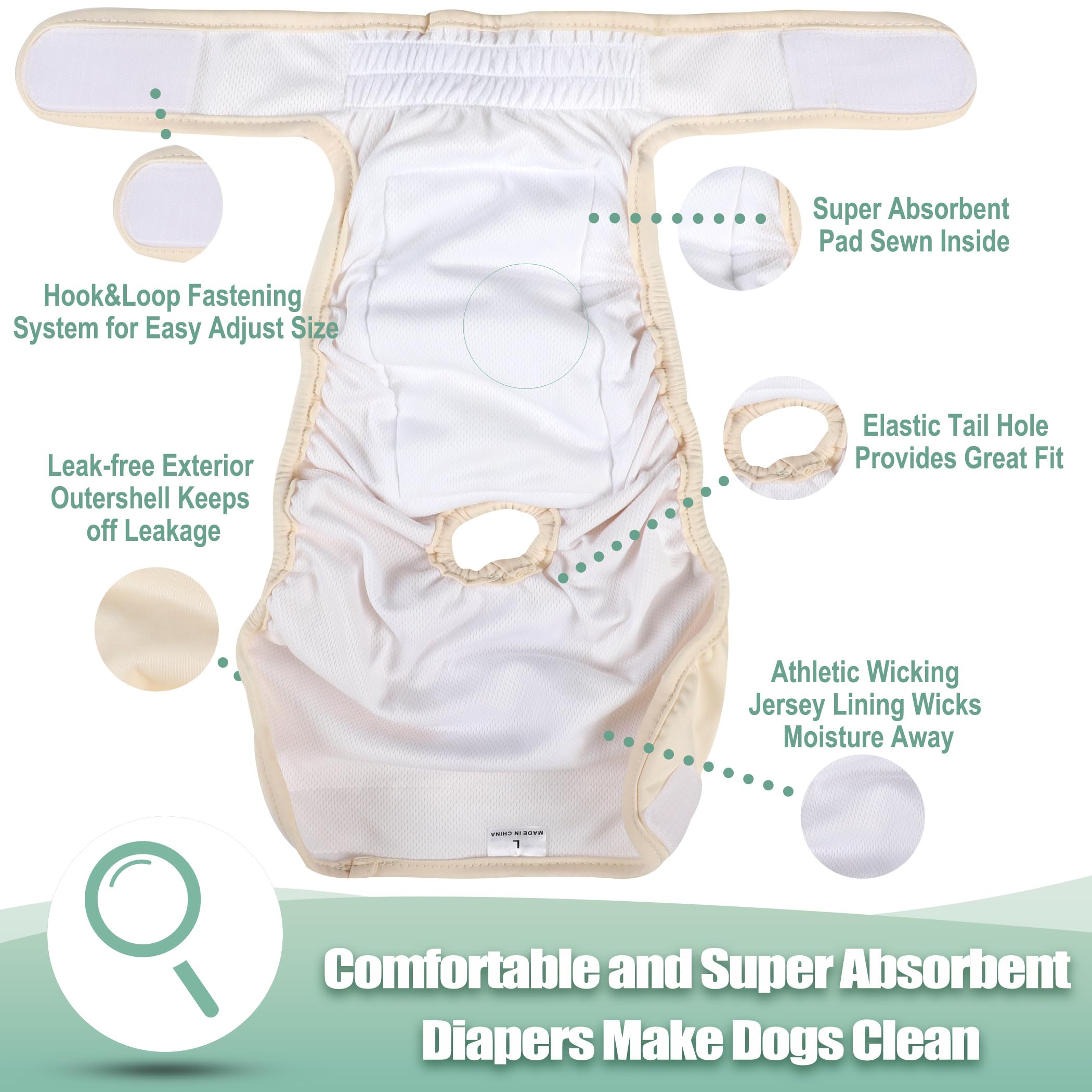 Wegreeco female dog diaper shown worn as a wrap.