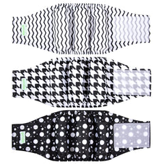 Wegreeco male dog belly band shown from the front in a houndstooth pattern.