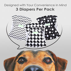 Three Wegreeco male dog belly bands shown together as a washable pack.