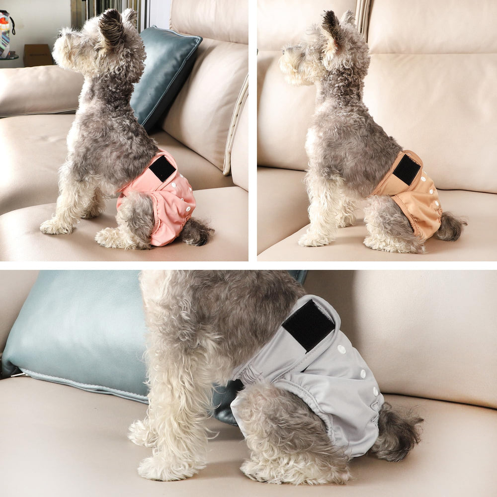 Wegreeco dog diaper detail showing its leak-free outer layer.
