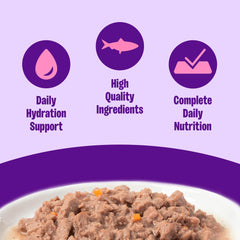 Wellness Complete Health Gravies adult cat food salmon recipe can shown individually.
