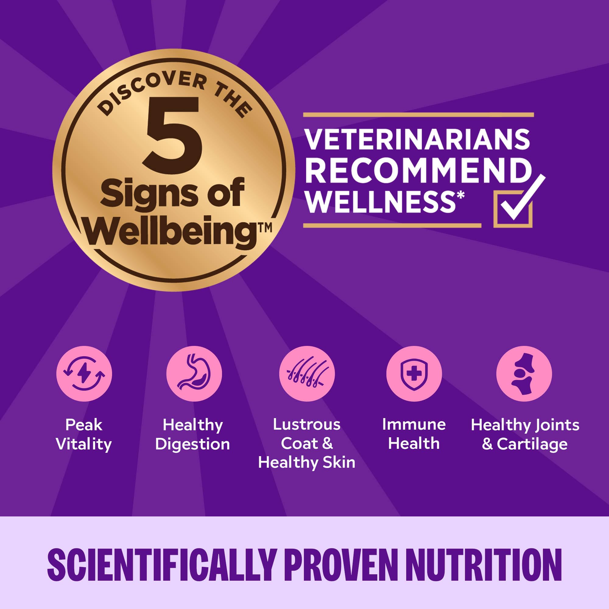 Wellness Complete Health Gravies adult cat food can showing its nutrition label.
