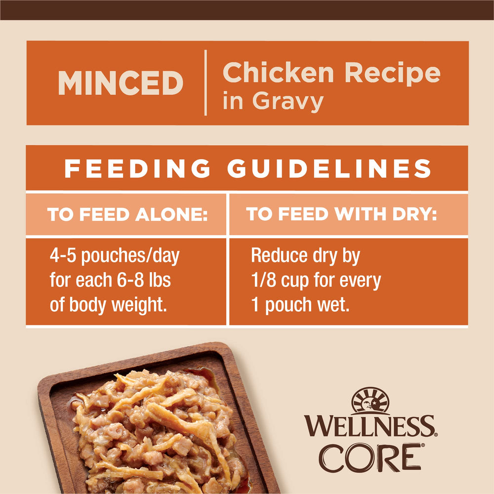 Wellness CORE Tiny Tasters wet cat food package shown from the back.
