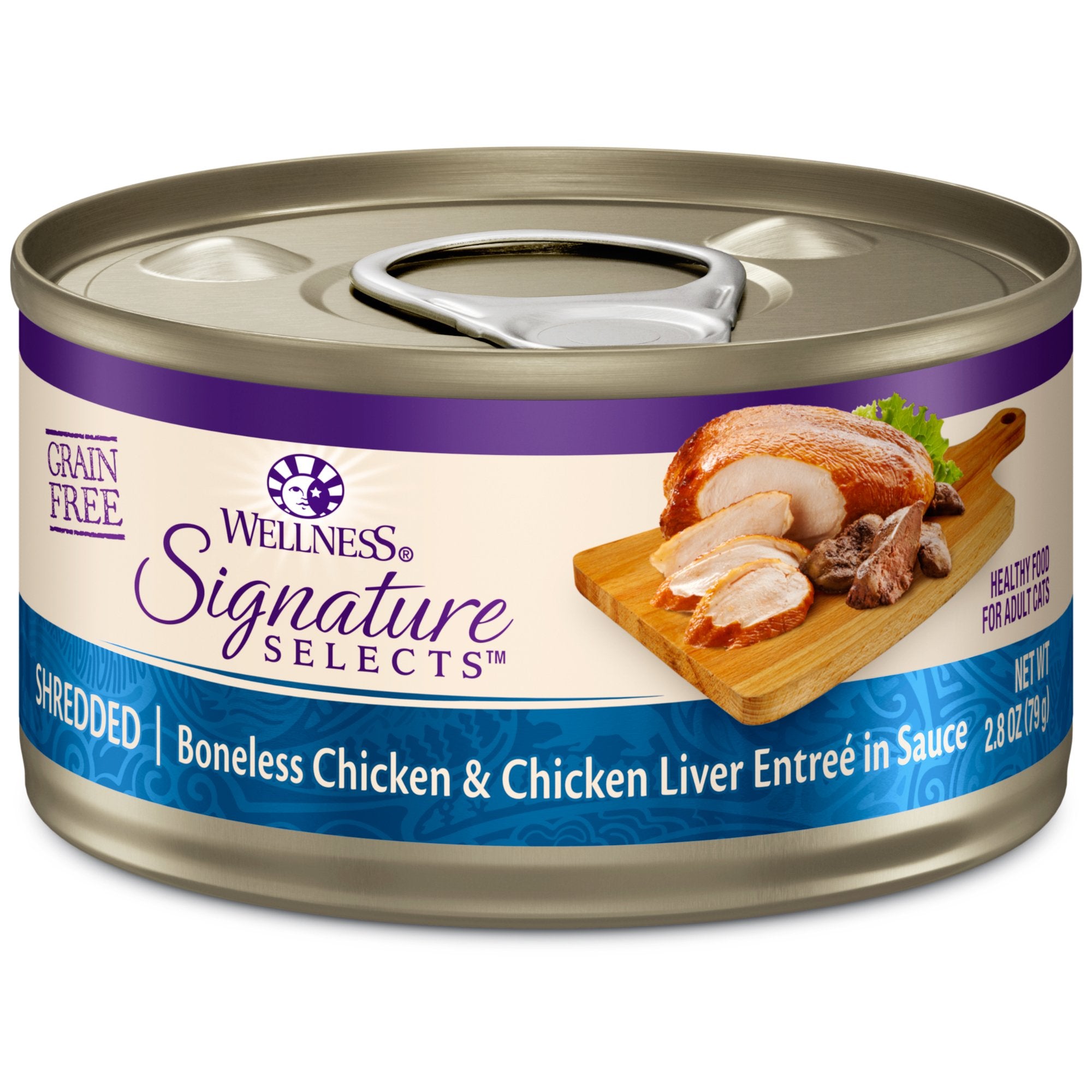 Wellness CORE wet cat food can shown from the front.