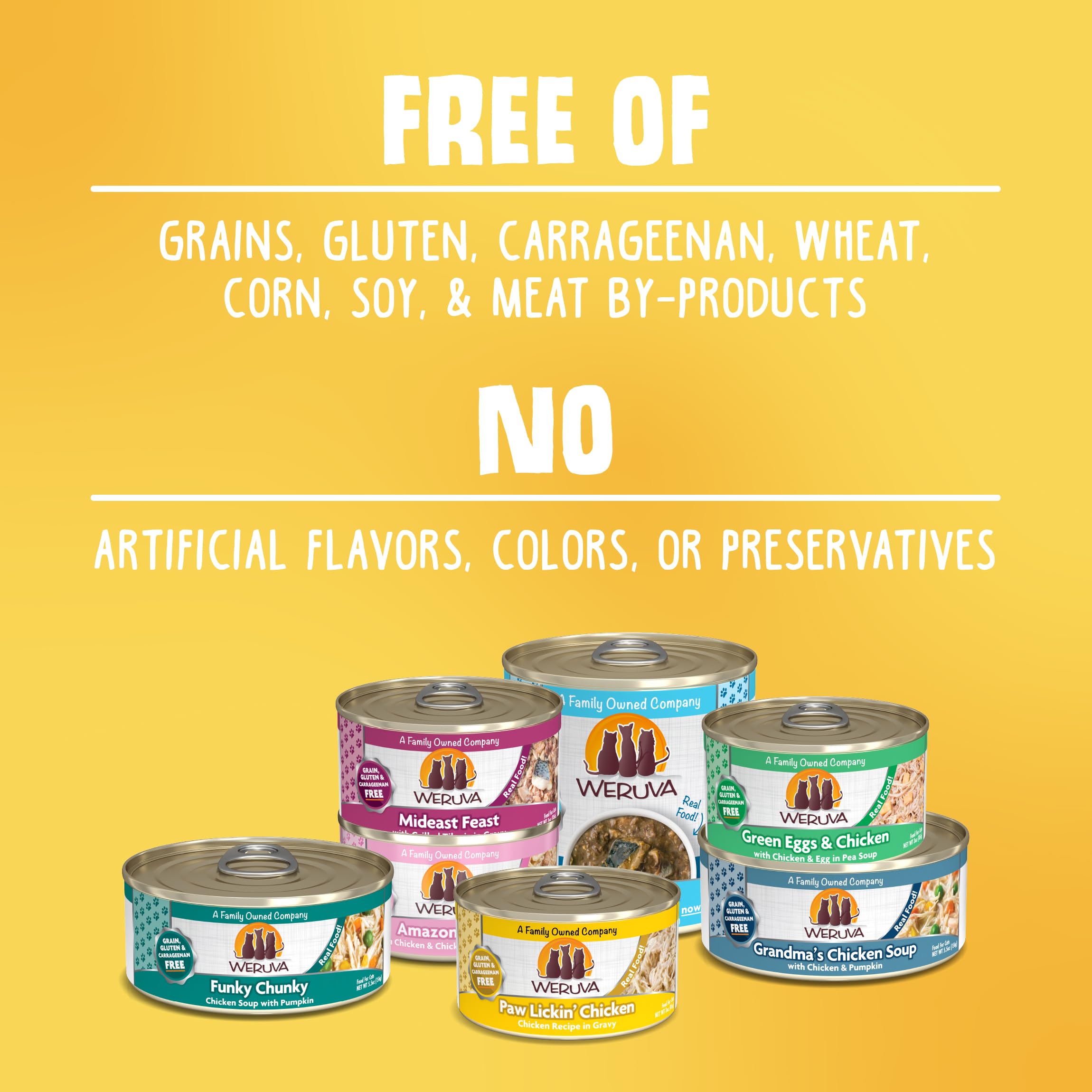 Weruva Asian Fusion cat food shown in an opened can.