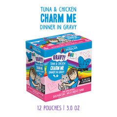 Weruva B.F.F. OMG cat food with tuna and chicken in gravy.