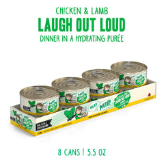 Weruva B.F.F. Play chicken and lamb paté can shown from the back.