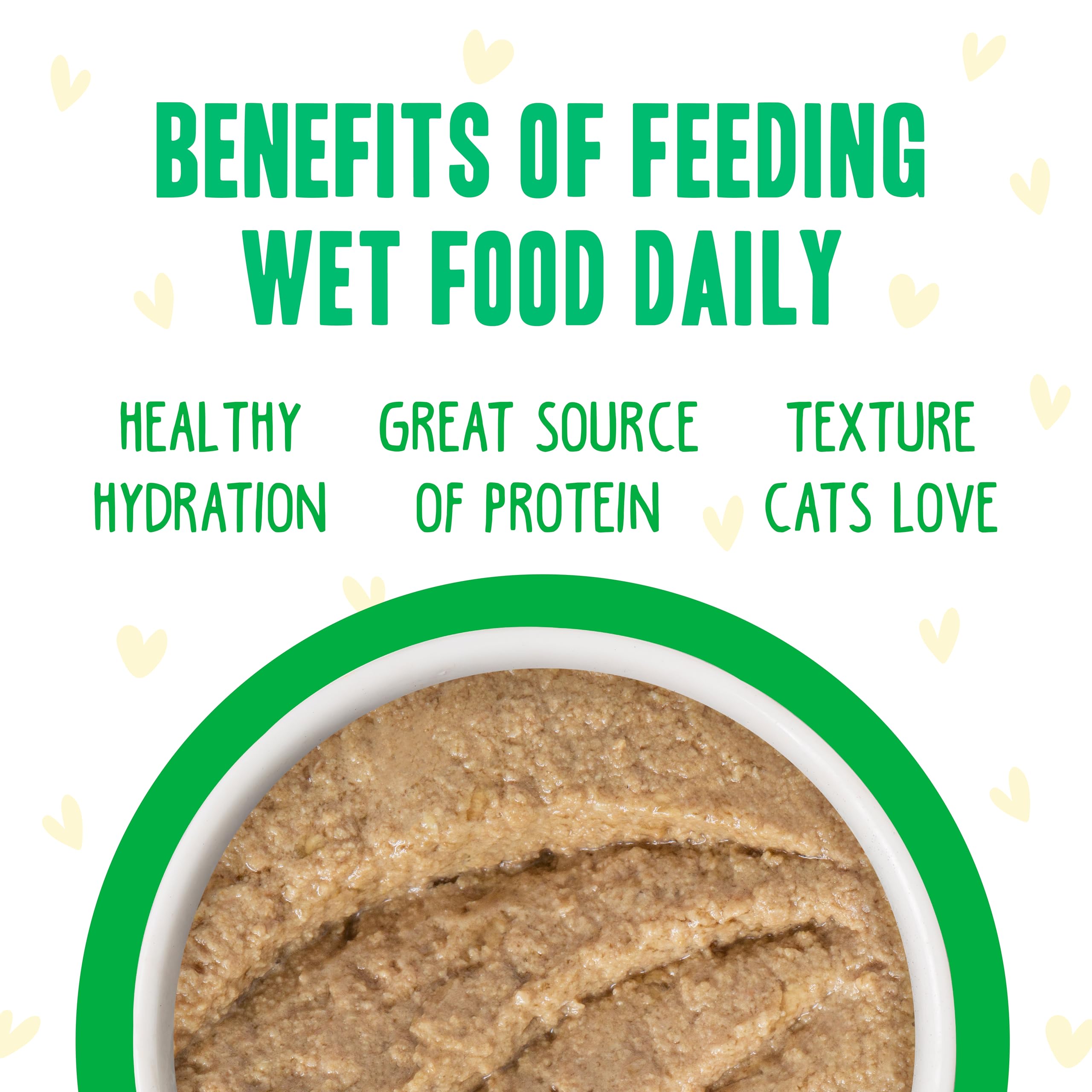 Weruva B.F.F. Play chicken and lamb paté shown at a cat's mealtime.