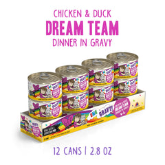 Weruva B.F.F. OMG cat food can with its product label in focus.