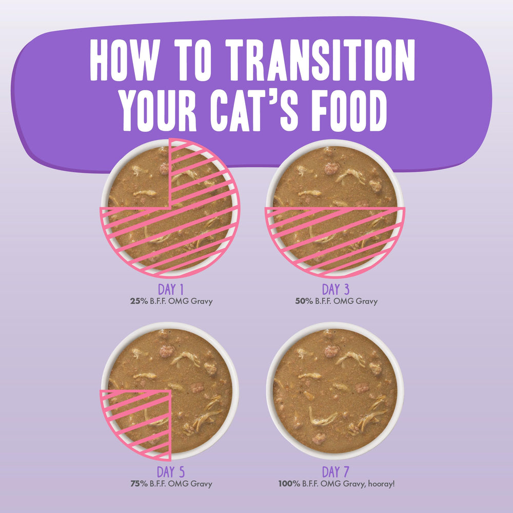 Weruva B.F.F. OMG cat food ingredient panel shown close up.
