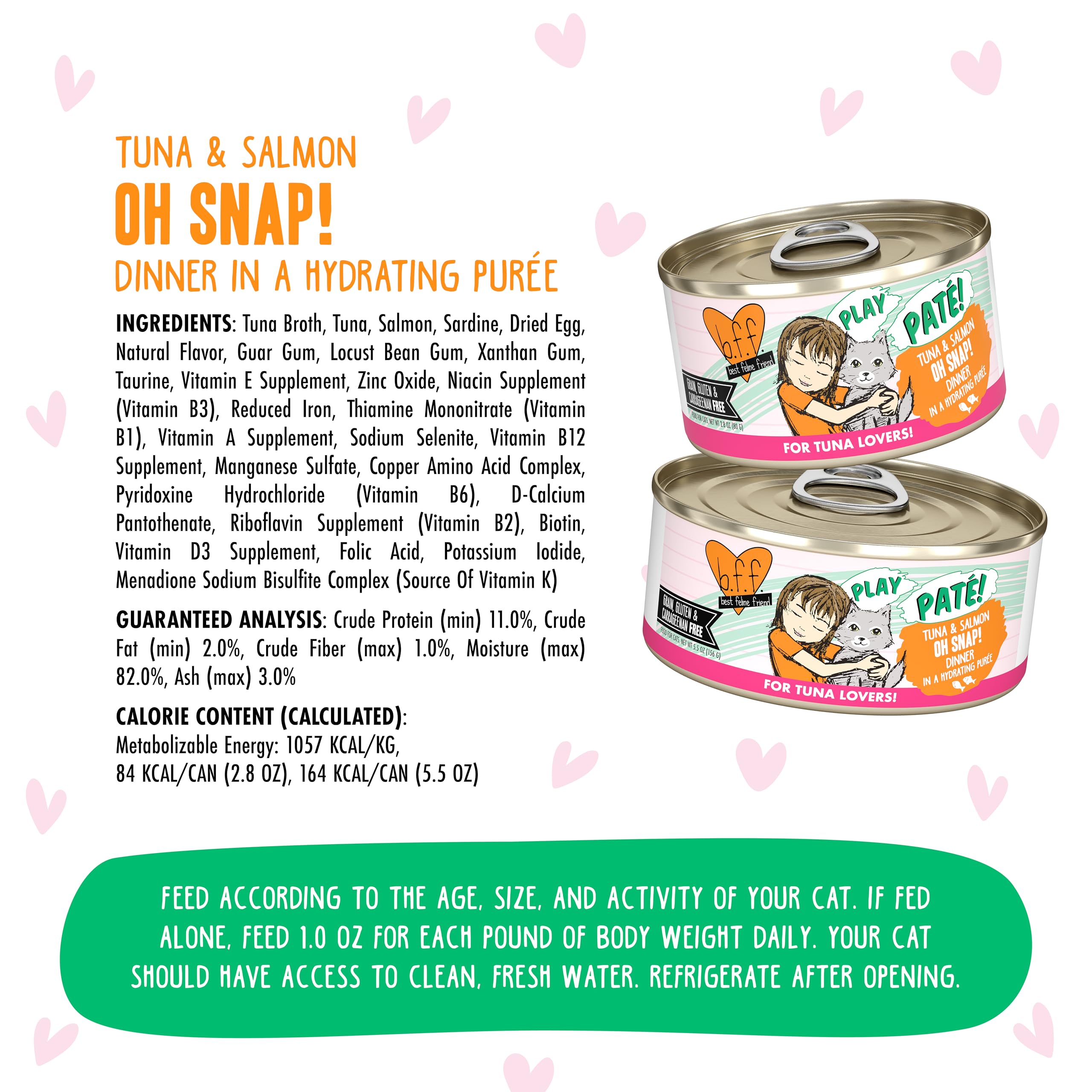Weruva B.F.F. Play cat food can label shown in detail.