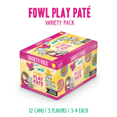 Weruva B.F.F. Play Fowl Play Yellow Patés can shown from the front.