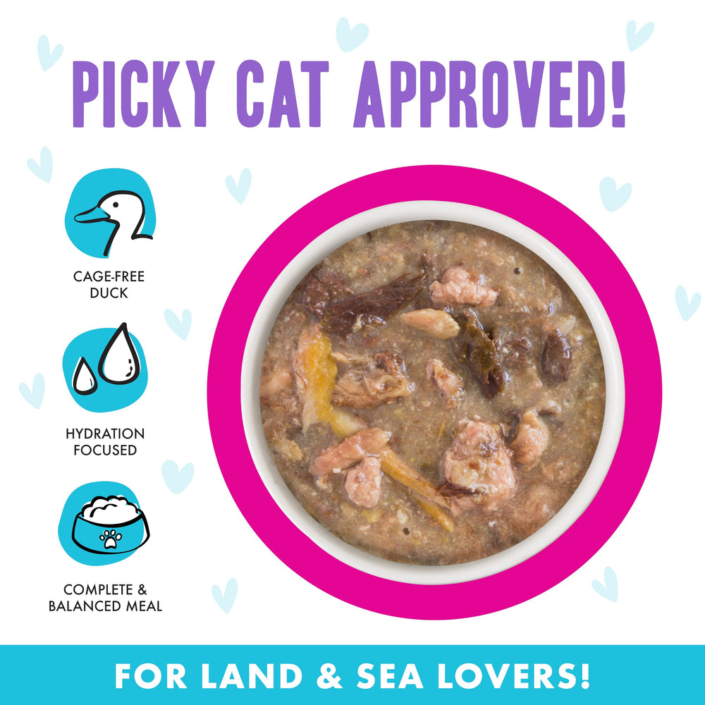 Weruva cat food minced texture shown in detail.