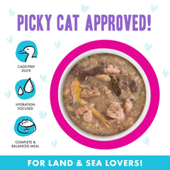 Weruva cat food minced texture shown in detail.