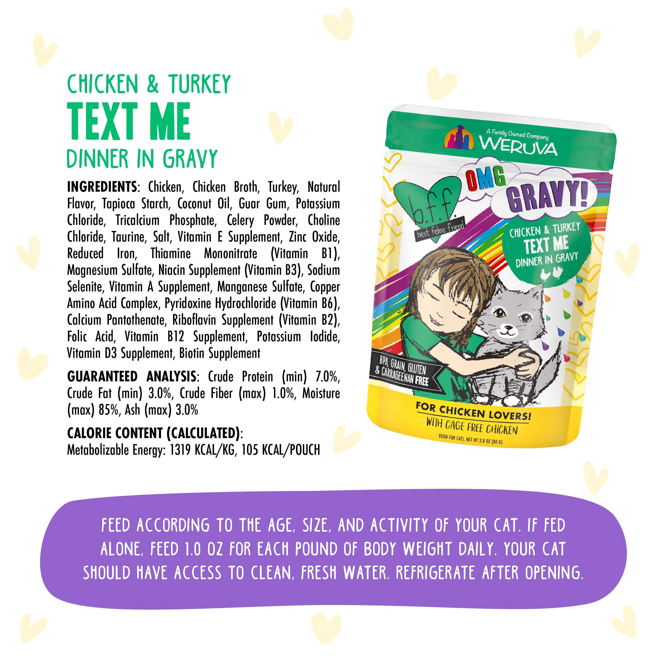 Weruva chicken and turkey cat food shown as a served portion.