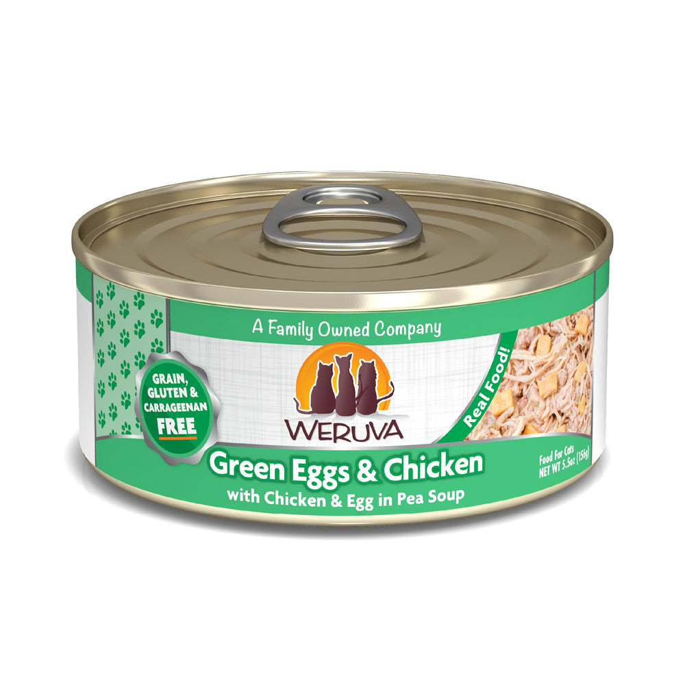 Weruva Classic cat food can shown from the front.