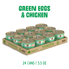 Weruva Classic cat food can shown from the side with its label.