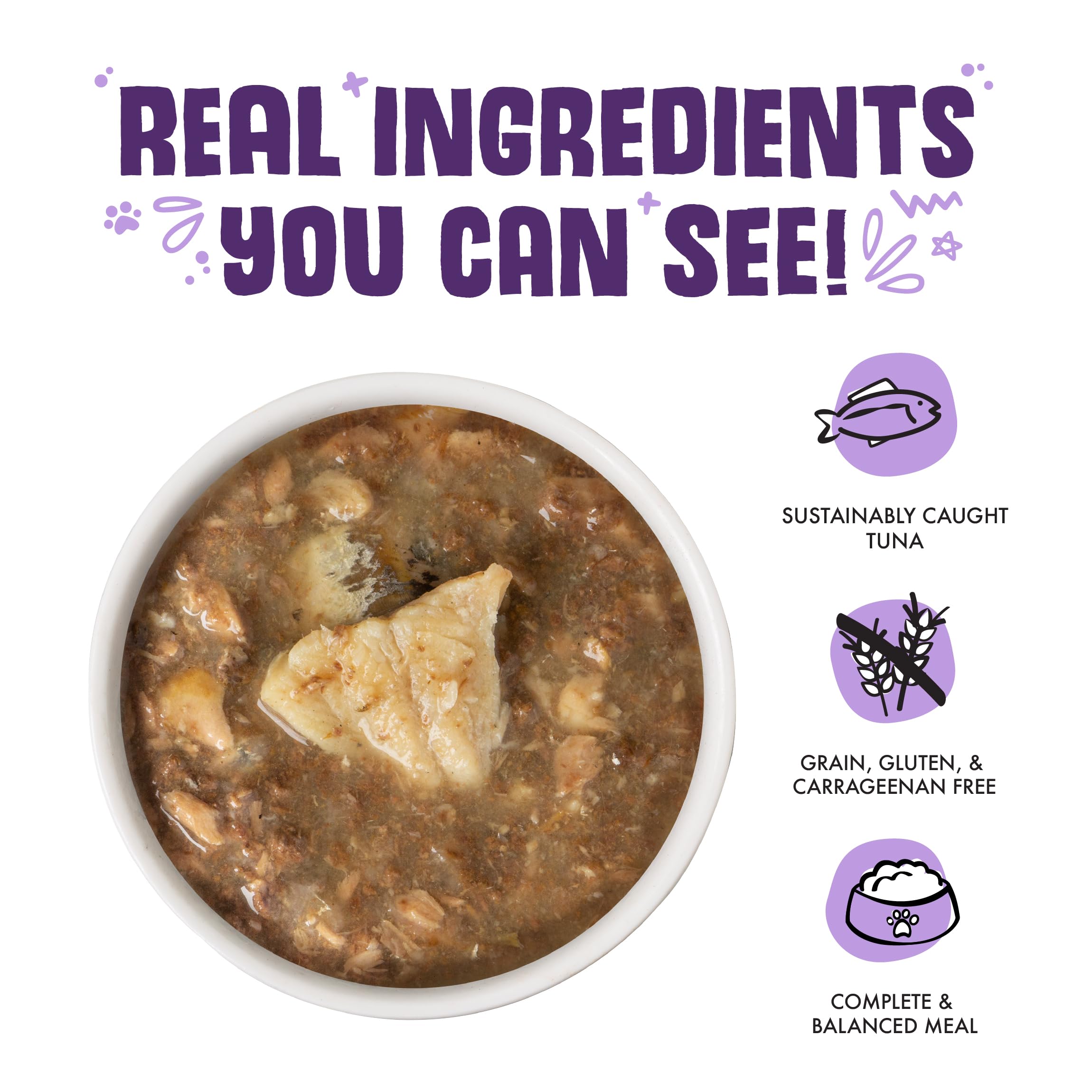 Weruva Classic cat food with gravy shown in close-up.