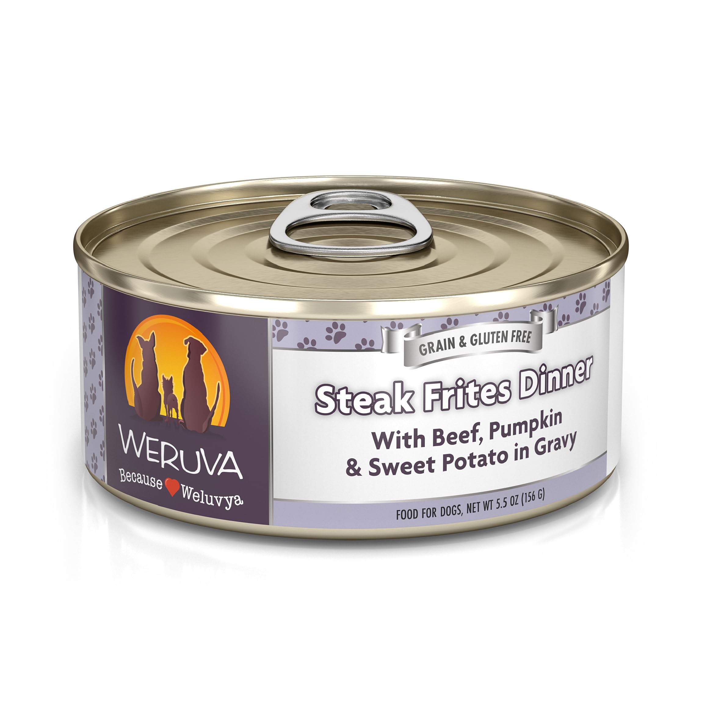 Weruva Classic dog food can shown from the front.
