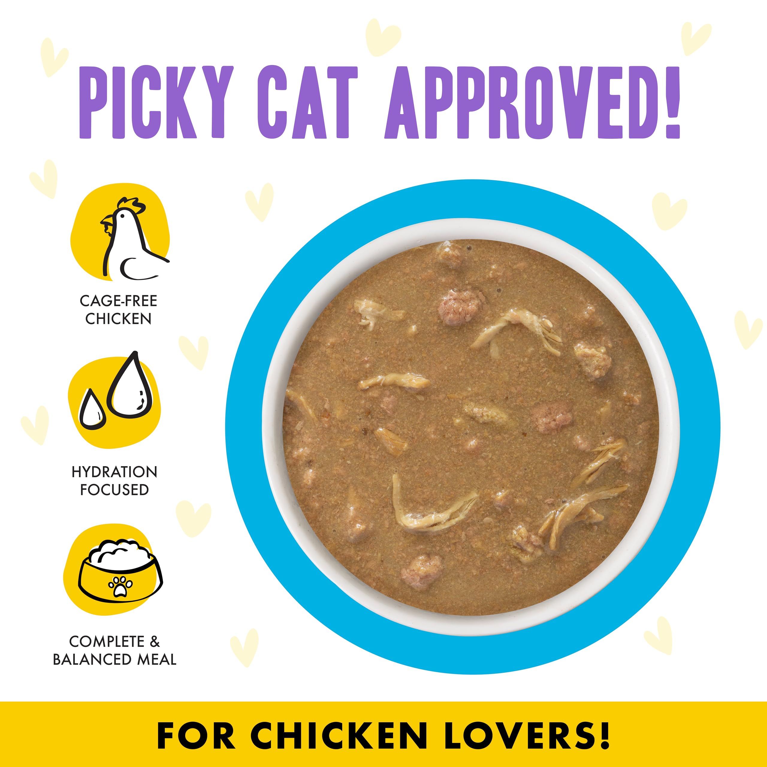 Weruva Chicken Cloud 9 cat food close-up of ground chicken in gravy.