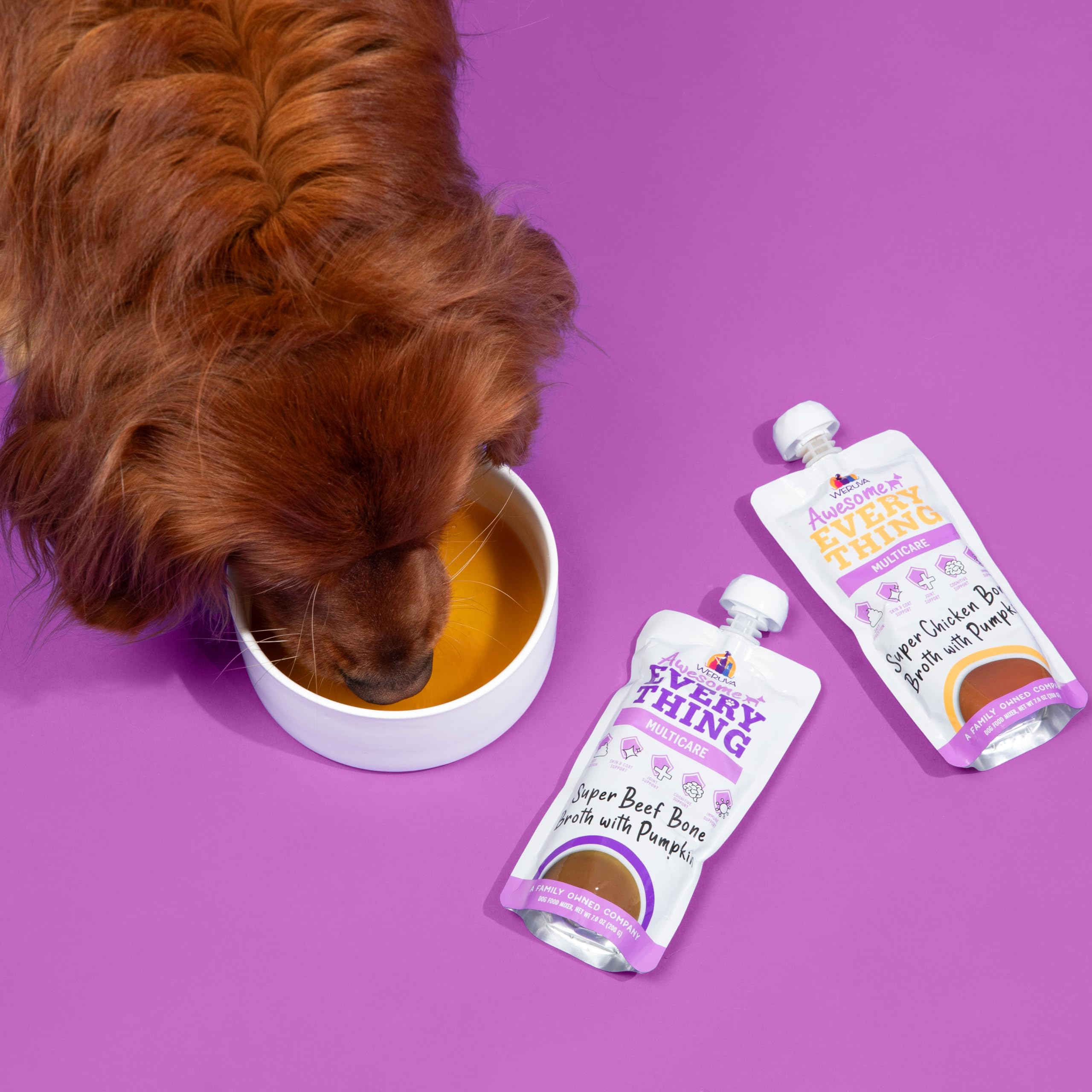 Weruva dog food mixer shown as a meal addition.