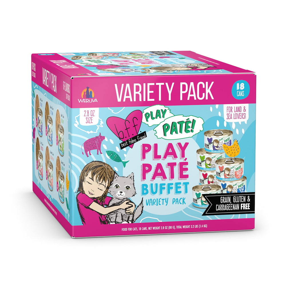 Weruva B.F.F. Play Paté Buffet variety pack shown from the front.
