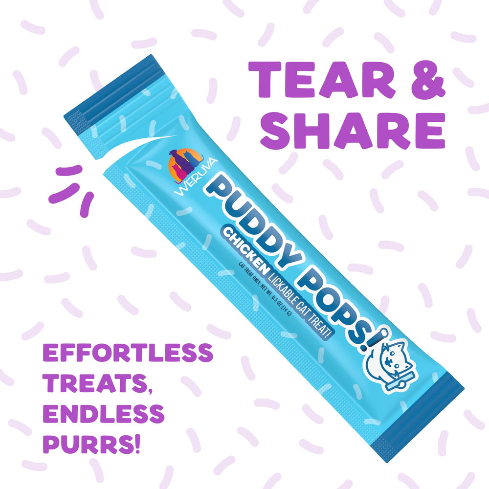 Weruva Puddy Pops variety featuring the cage-free chicken option.