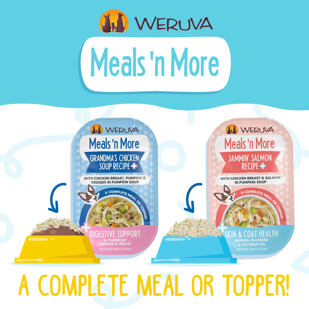 Weruva wet dog food twelve-cup pack shown together.