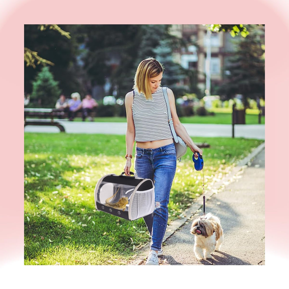 WEVONIGU pet carrier backpack showing the side storage pocket.