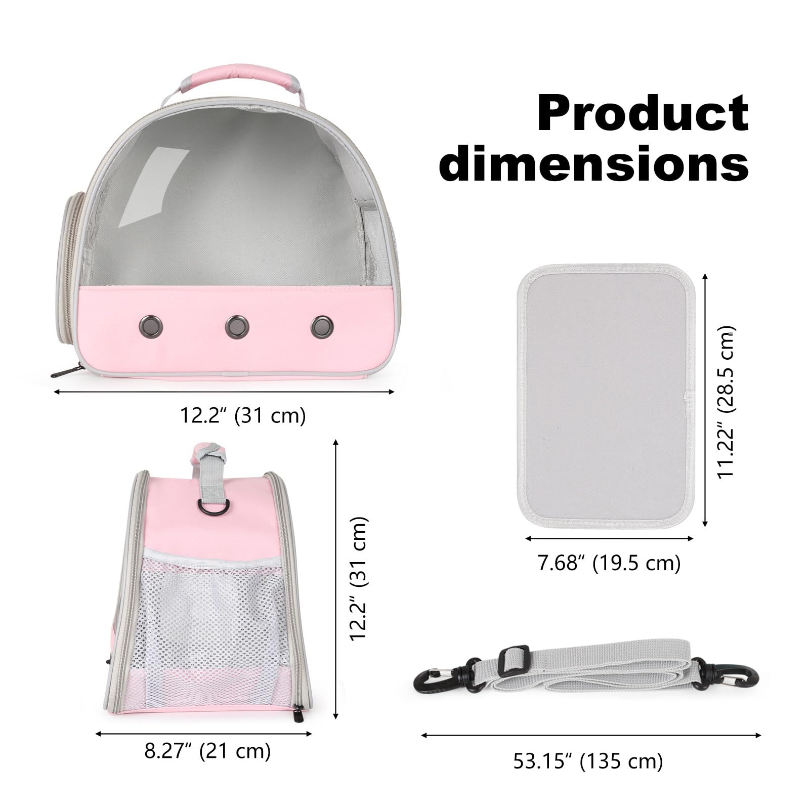 WEVONIGU small animal carrier with its transparent front window visible.