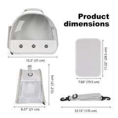 WEVONIGU small animal carrier with its clear front viewing window.