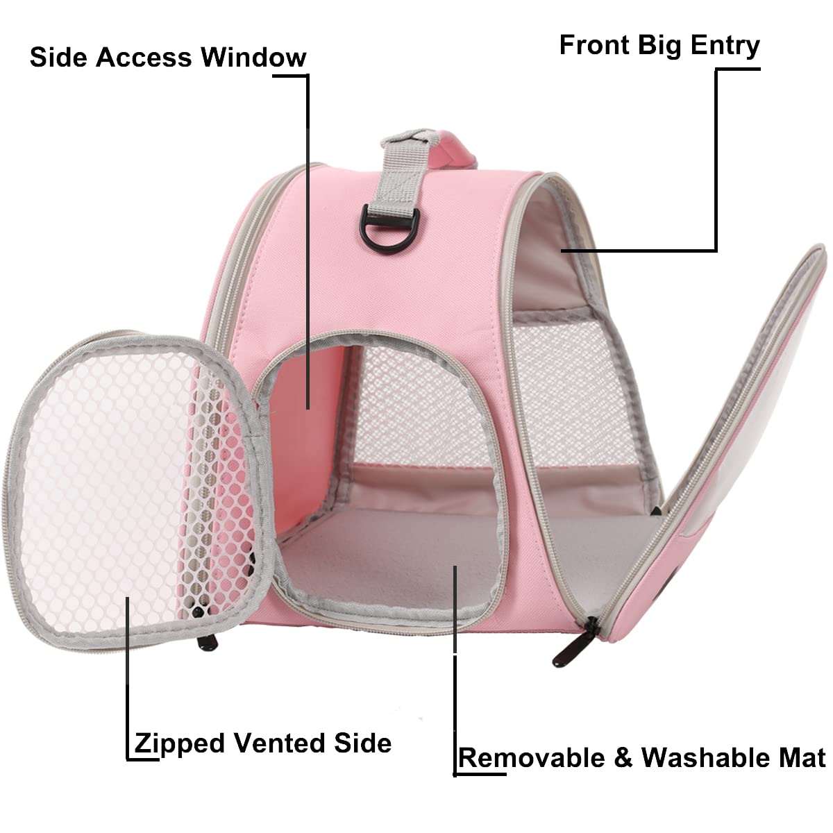 WEVONIGU small animal carrier with the removable support mat inside.