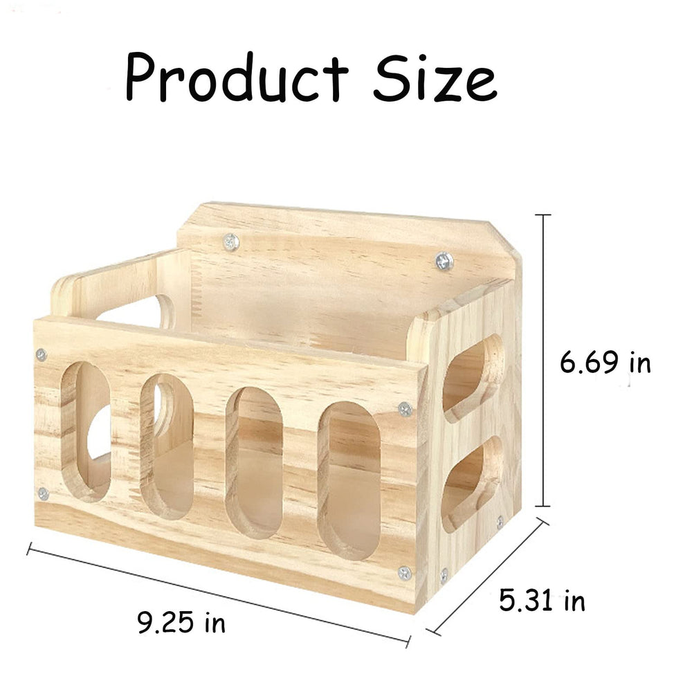 WEWAYKGJ wooden hay feeder attached to a small-animal cage.