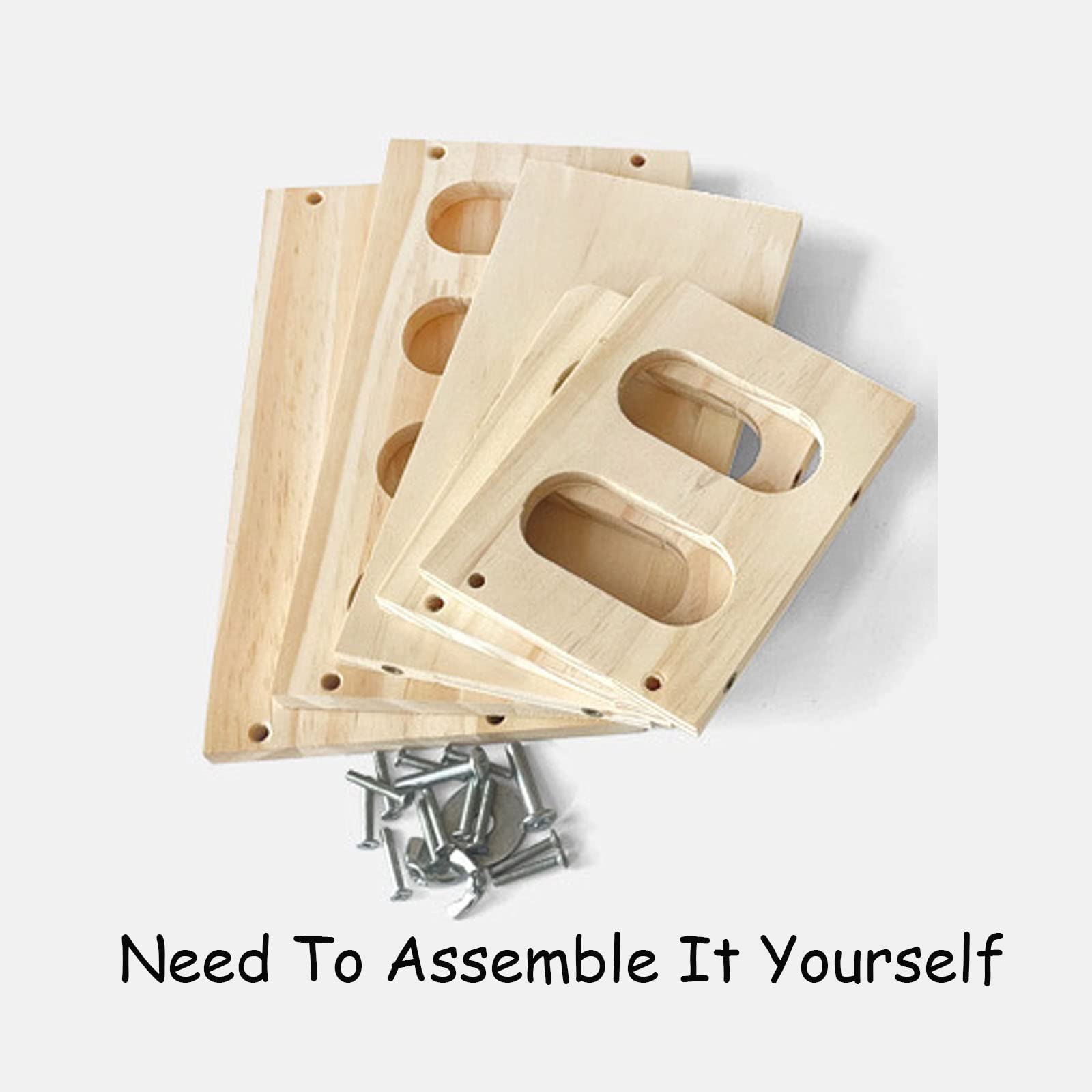 WEWAYKGJ wooden hay feeder positioned freely on the floor of a small-animal cage.