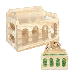 WEWAYKGJ wooden hay feeder shown from the front, displaying its open rack design.