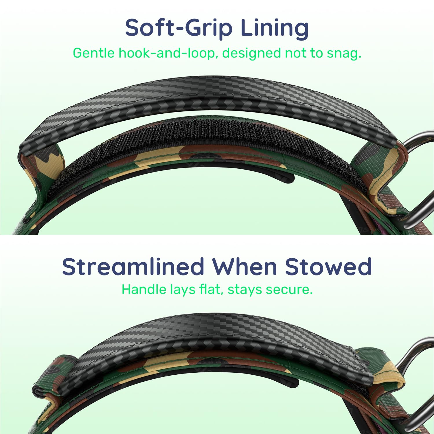 WhoseID tactical dog collar padded inner lining shown in detail.