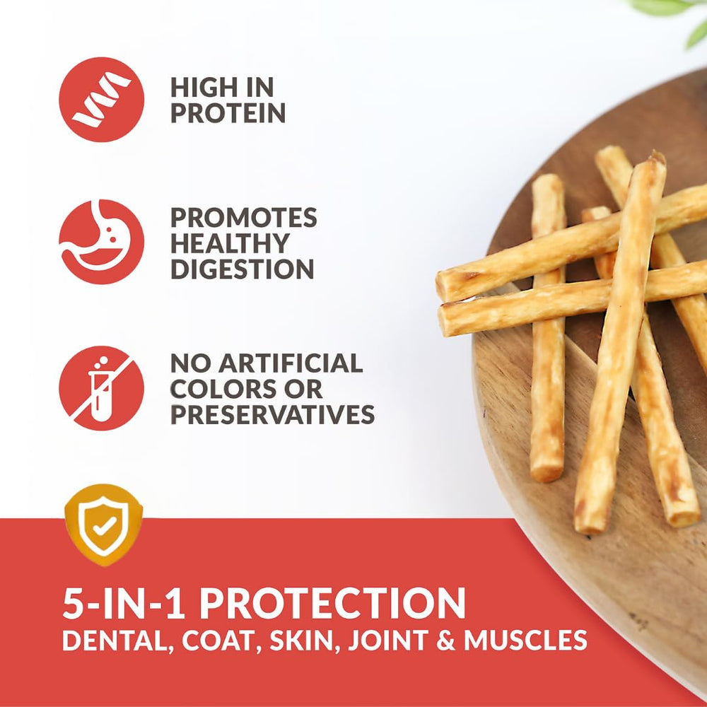 Wild Eats salmon flavor collagen twist dog chews shown as a 50-pack.
