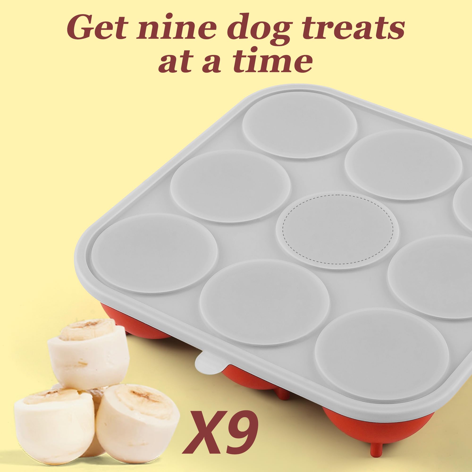 Wilewir dog treat mold filled with fish for homemade dog snacks.