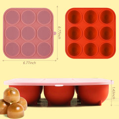 Wilewir dog treat mold showing the layout of its nine cavities.