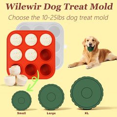 Wilewir dog treat mold shown with its lid.