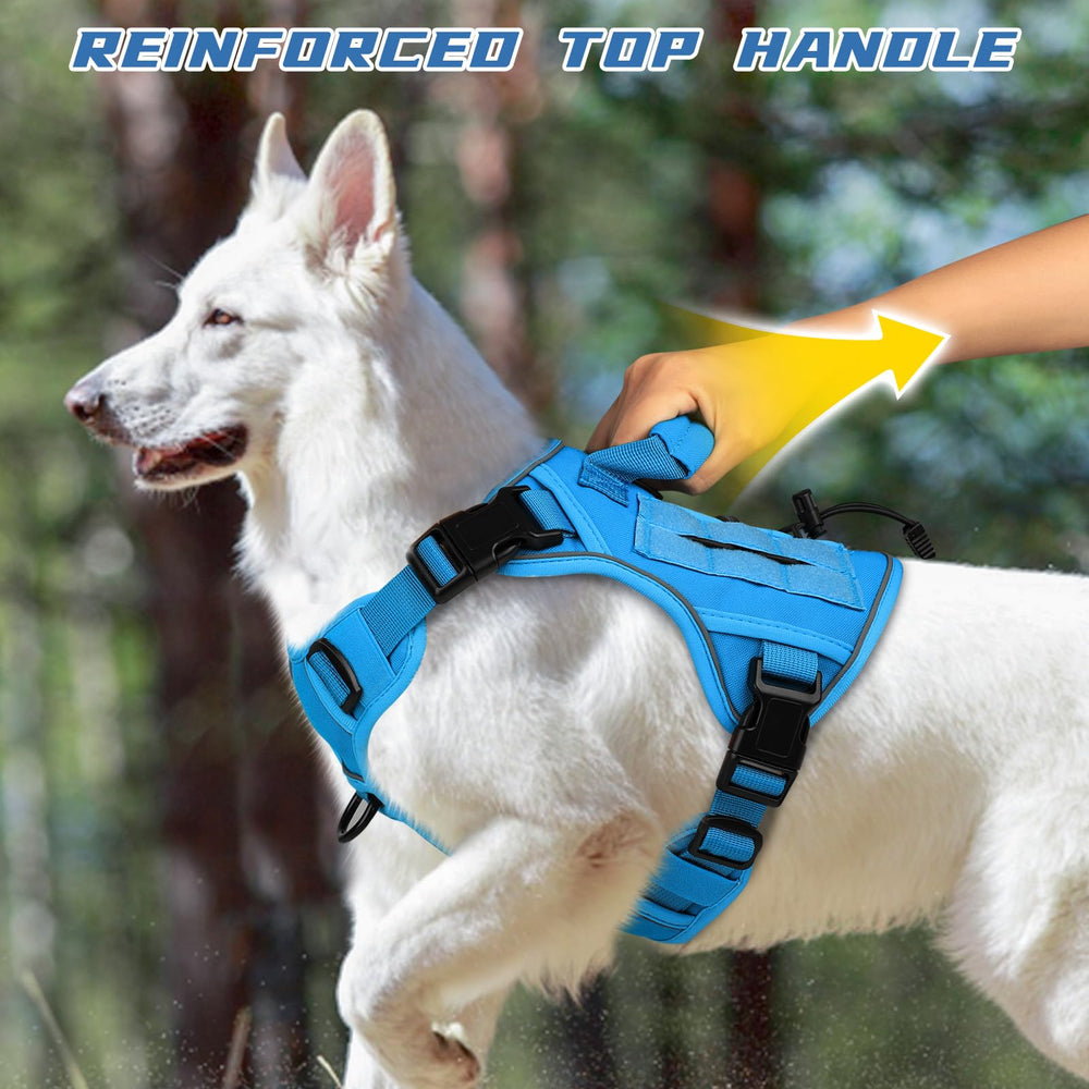 WINGOIN tactical dog harness close-up showing its quick-release buckles.