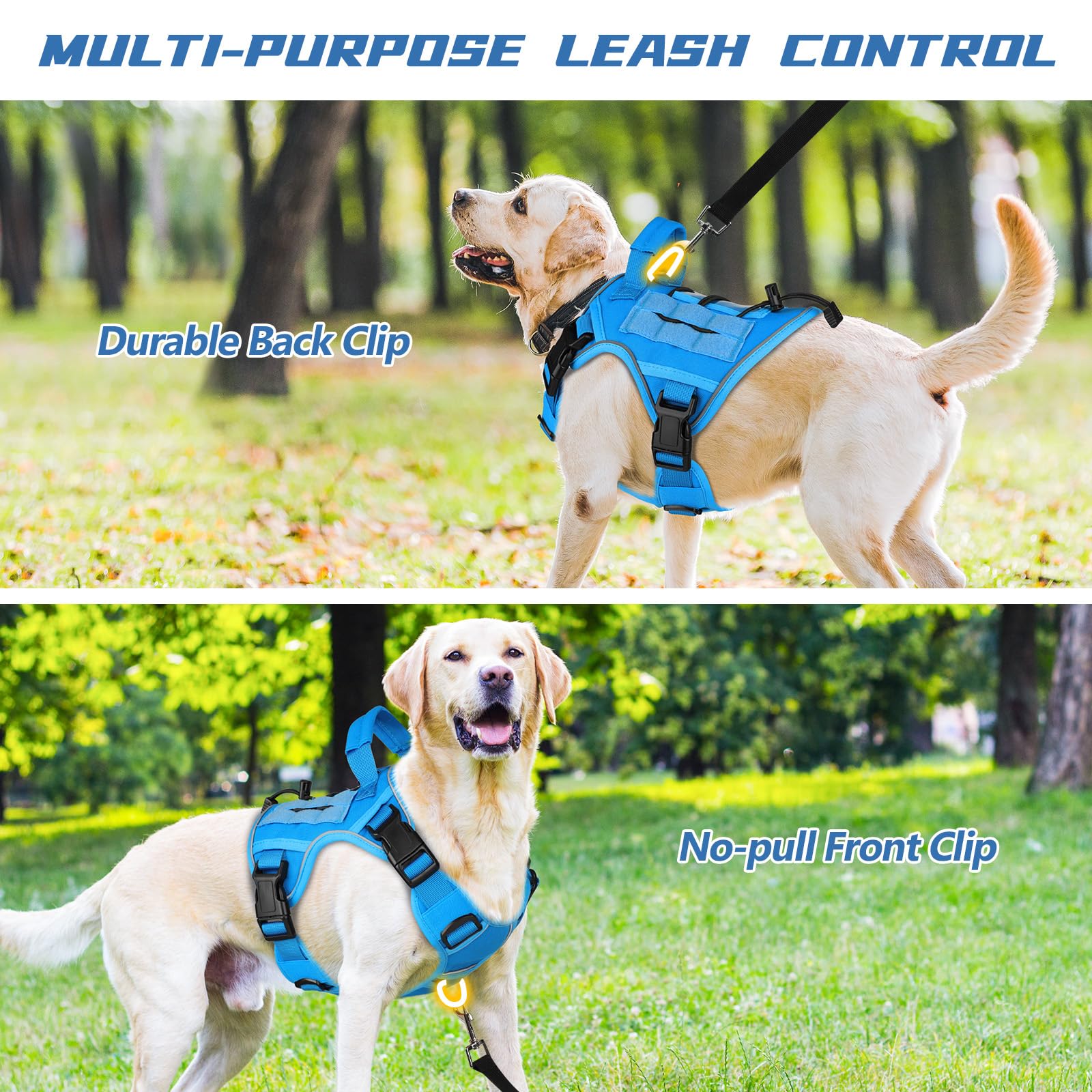 WINGOIN reflective dog harness shown during an evening walk.