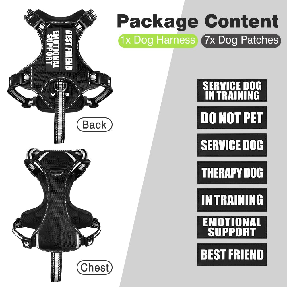 WINSEE dog harness showing the adjustable neck and chest straps.