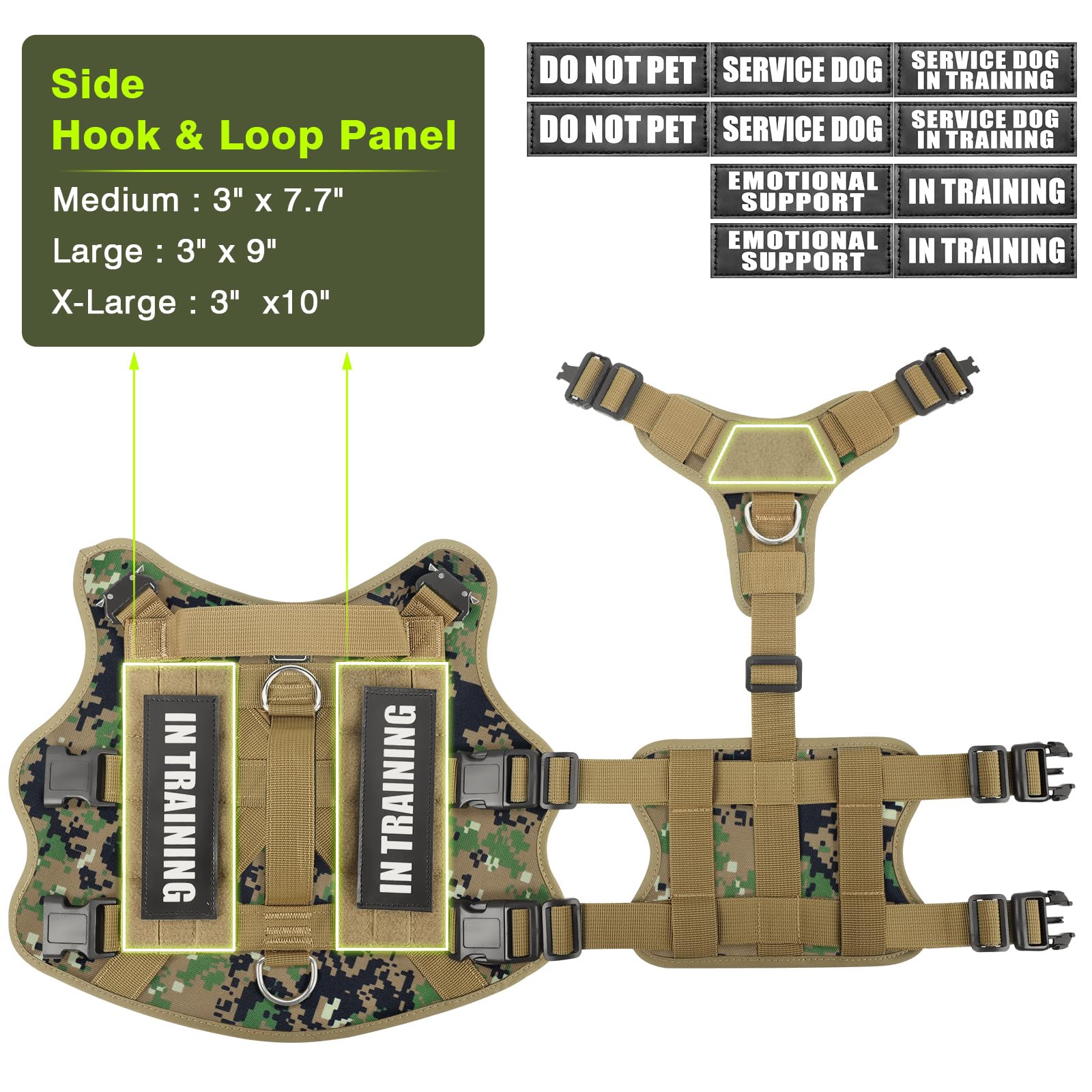 WINSEE dog harness detail showing the shoulder, chest, and belly buckles.