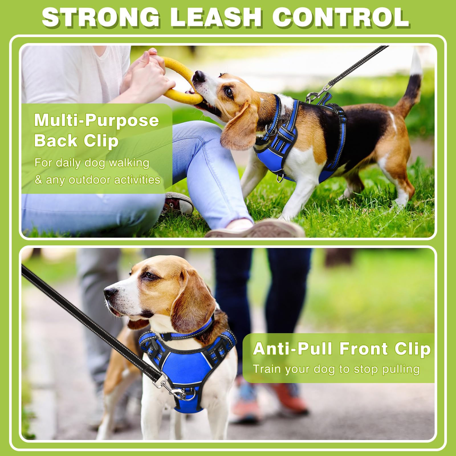WINSEE dog harness front leash ring shown up close.