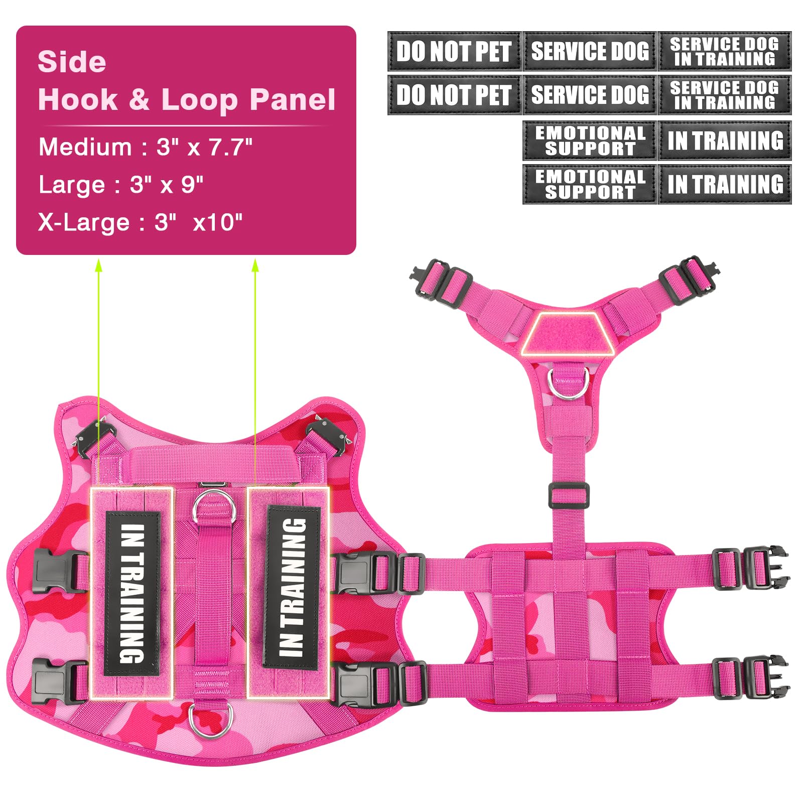 WINSEE dog harness detail showing the stainless steel leash rings.