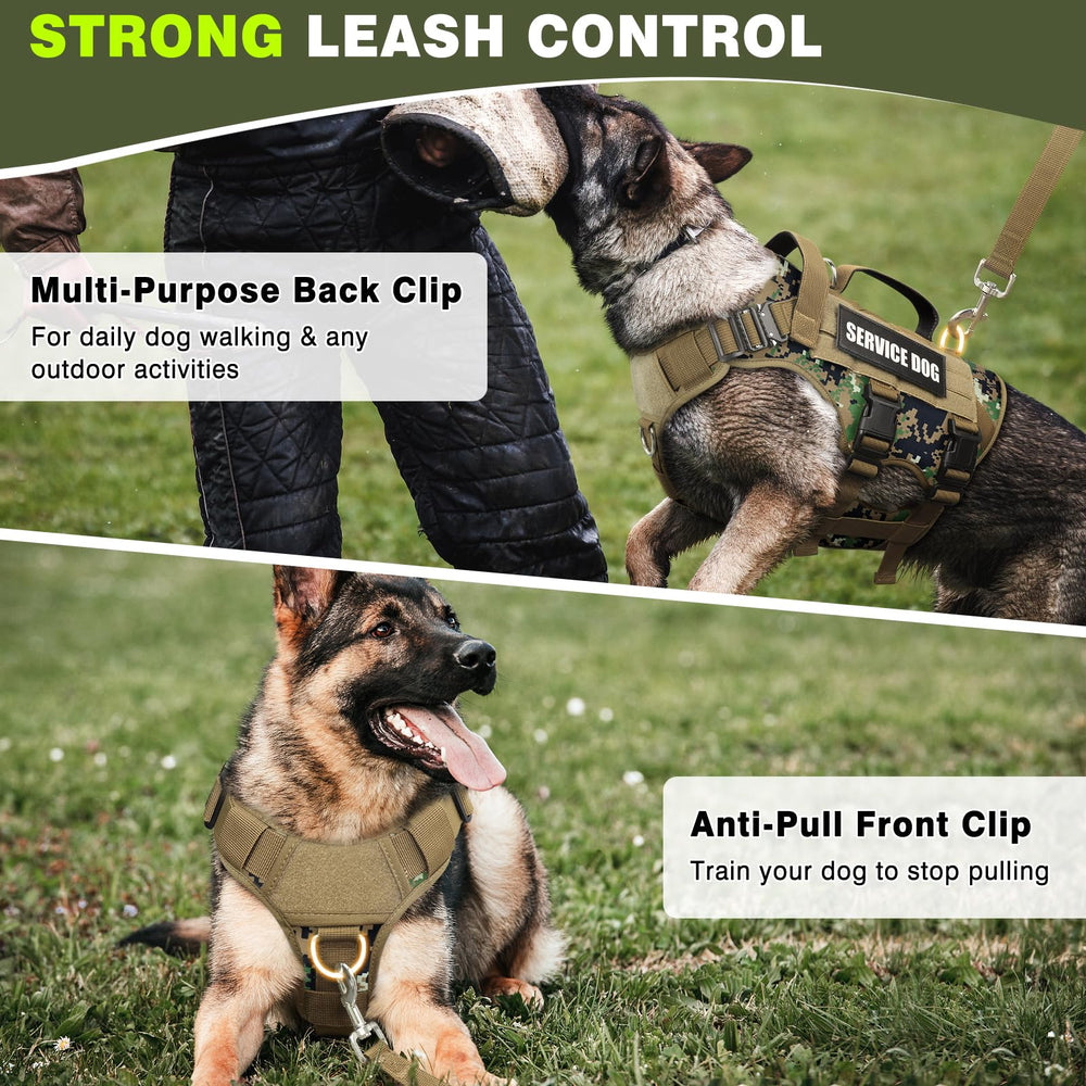 WINSEE dog harness showing the MOLLE panels on both sides.