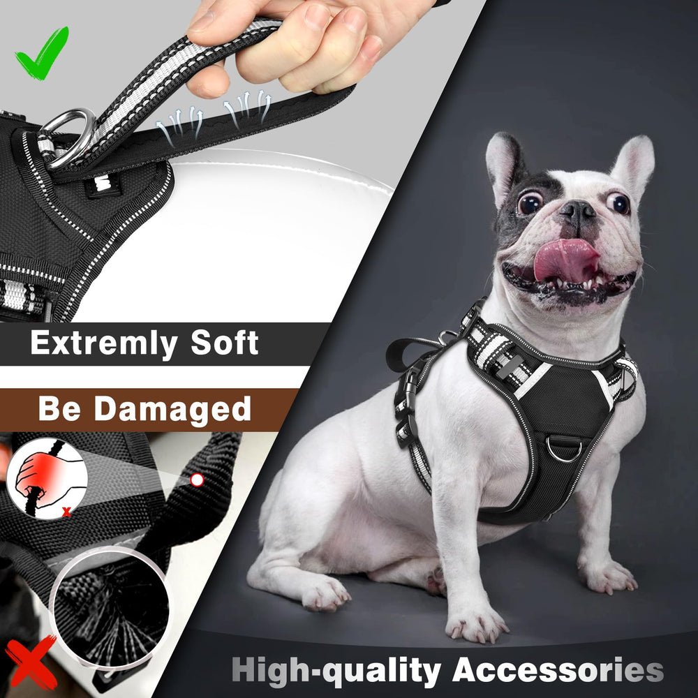 WINSEE dog harness patches showing sewn messages for customization.