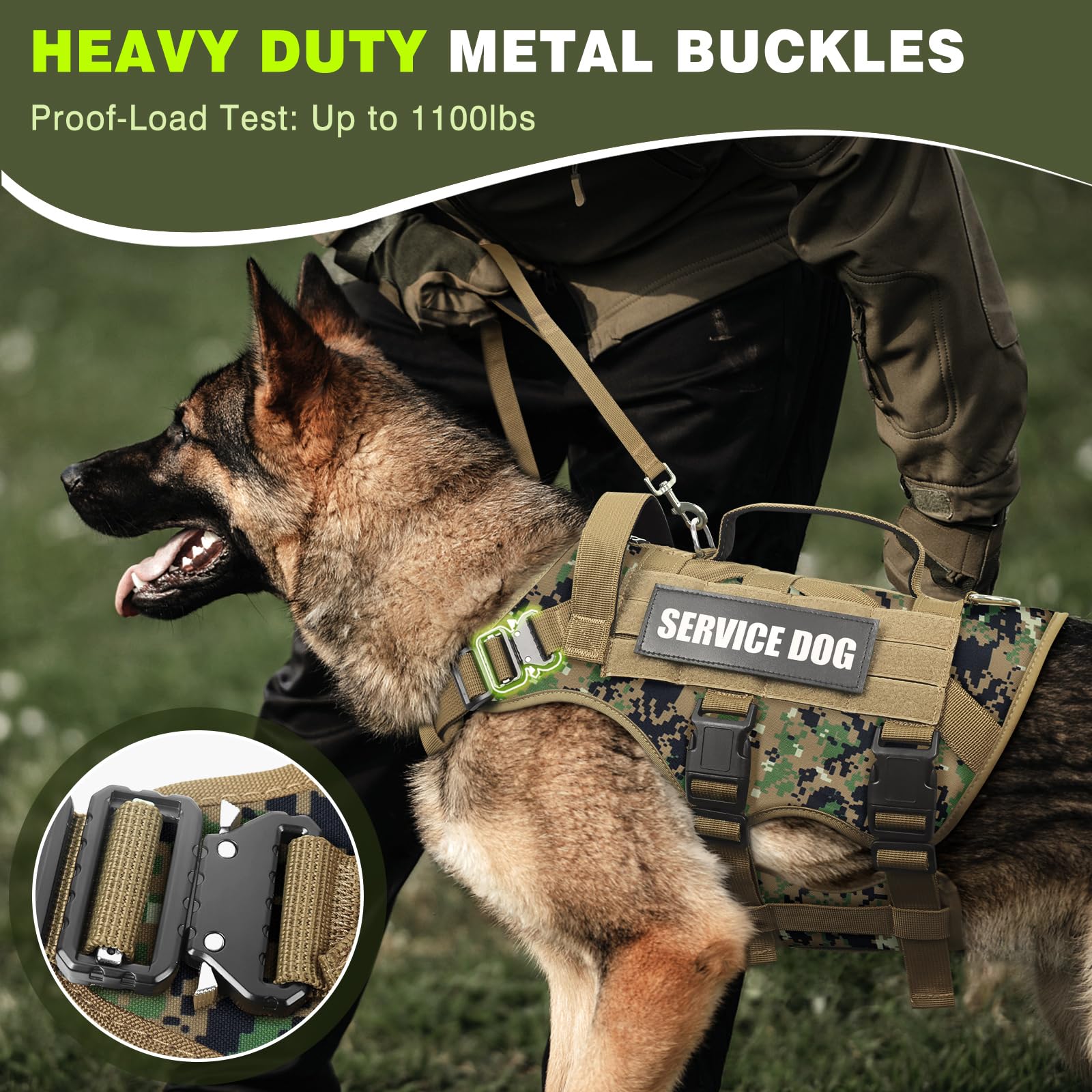 WINSEE dog harness with its included set of service and training patches.